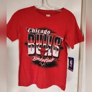 NBA Kids Red Chicago Bulls Short Sleeve Tee M (8-10)